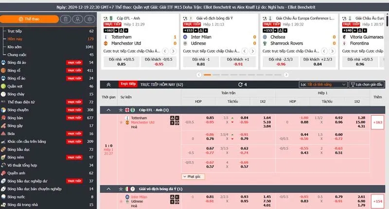 S-Thể thao mang đến kèo cược hàng chục môn thi đấu khác nhau