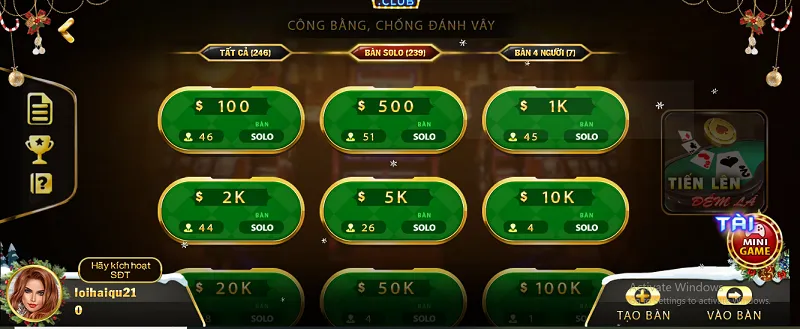 tiến lên đếm lá hit club