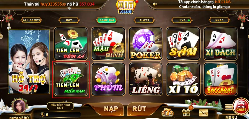 hướng dẫn chơi tiến lên miền nam hitclub